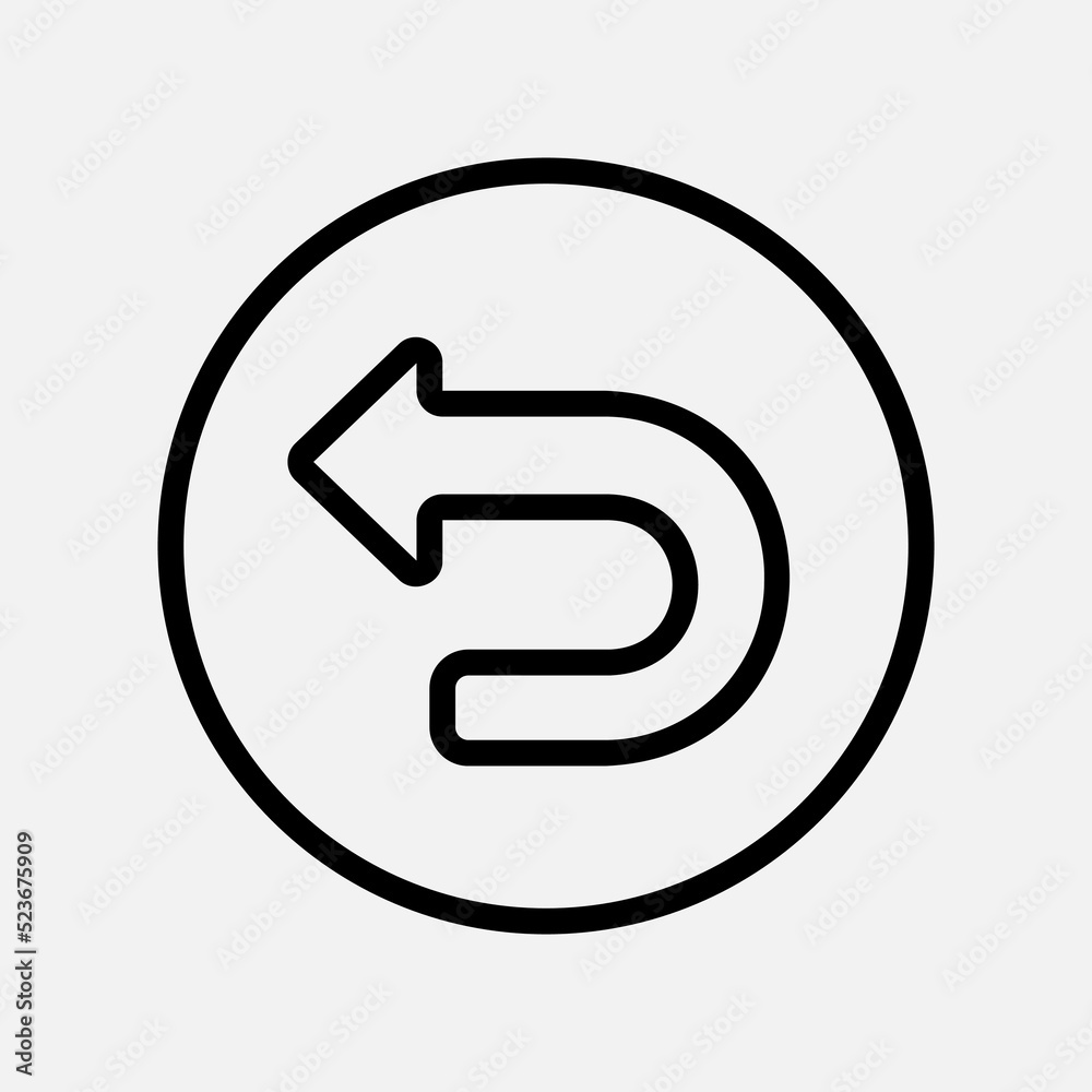 Back arrow icon in line style, use for website mobile app presentation Back arrow icon in line style, use for website mobile app presentation