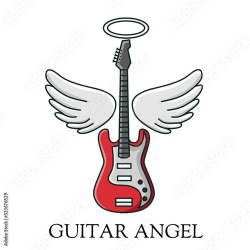 illustration vector of guitar angel perfect for background,print,etc