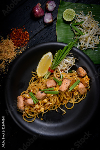 Pad Thai - stir-fried rice noodles with salmon - Thai food style © CA[P]IXEL