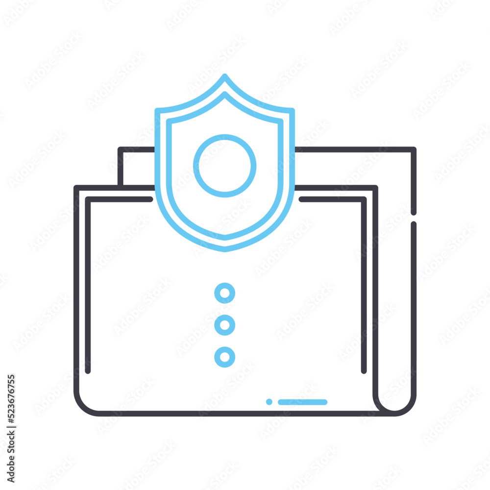 confidential information line icon, outline symbol, vector illustration, concept sign