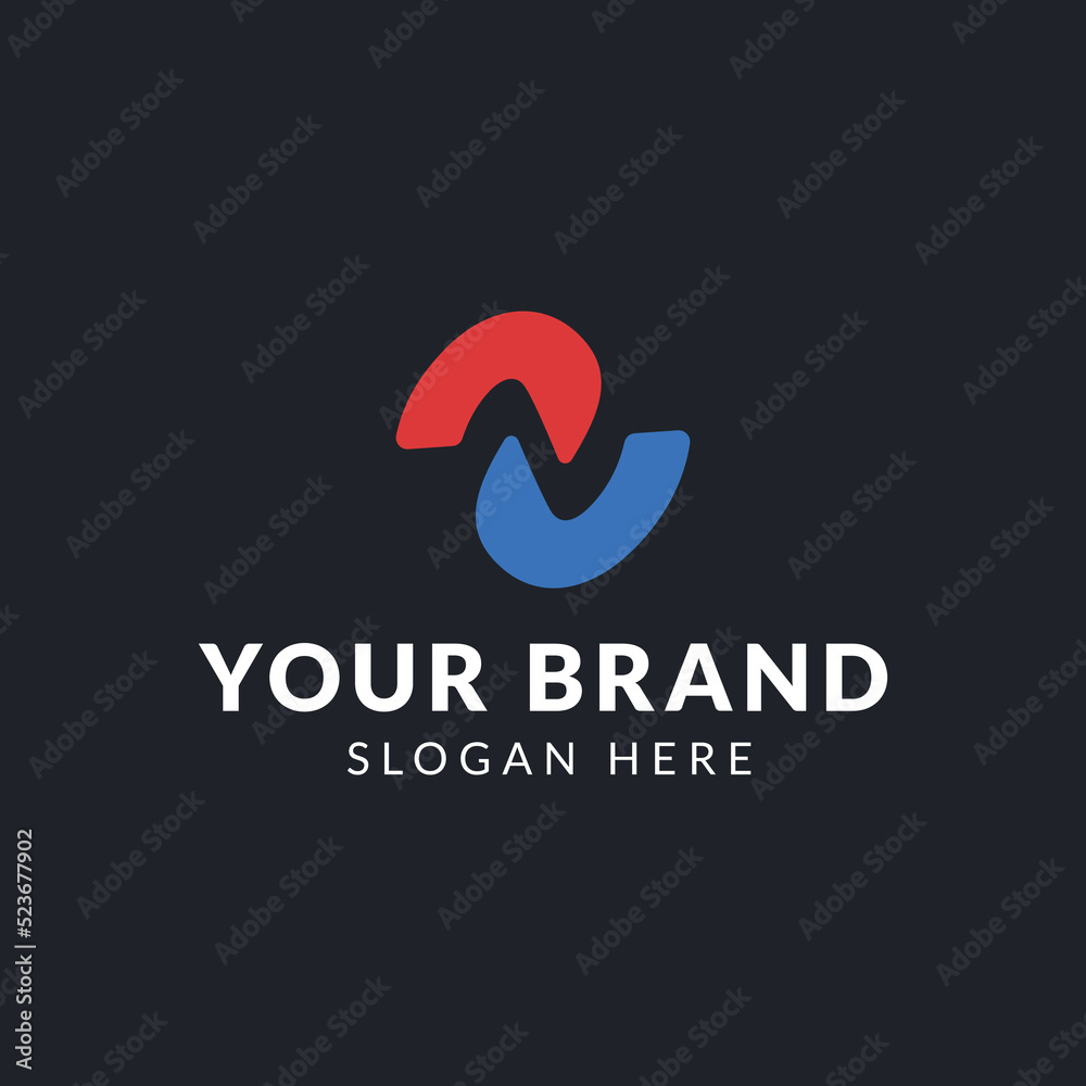 Flat design N logo template collection
