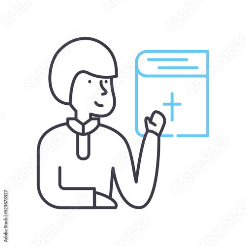 clergyman line icon, outline symbol, vector illustration, concept sign