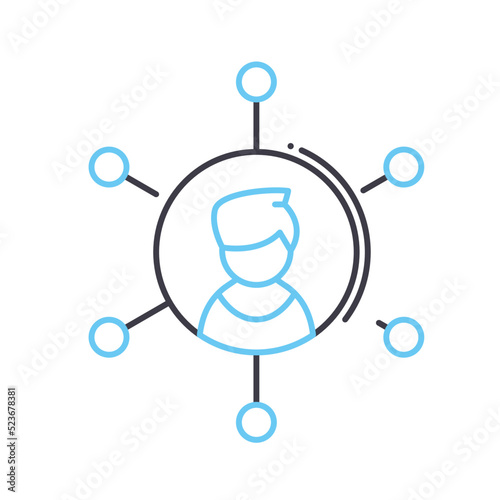 customer intelligence line icon, outline symbol, vector illustration, concept sign