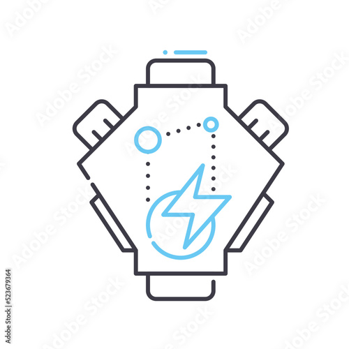engine turnup line icon, outline symbol, vector illustration, concept sign