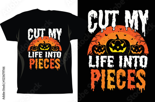 Halloween T-shirt Design Vector  Halloween Time Editable Vector Graphics