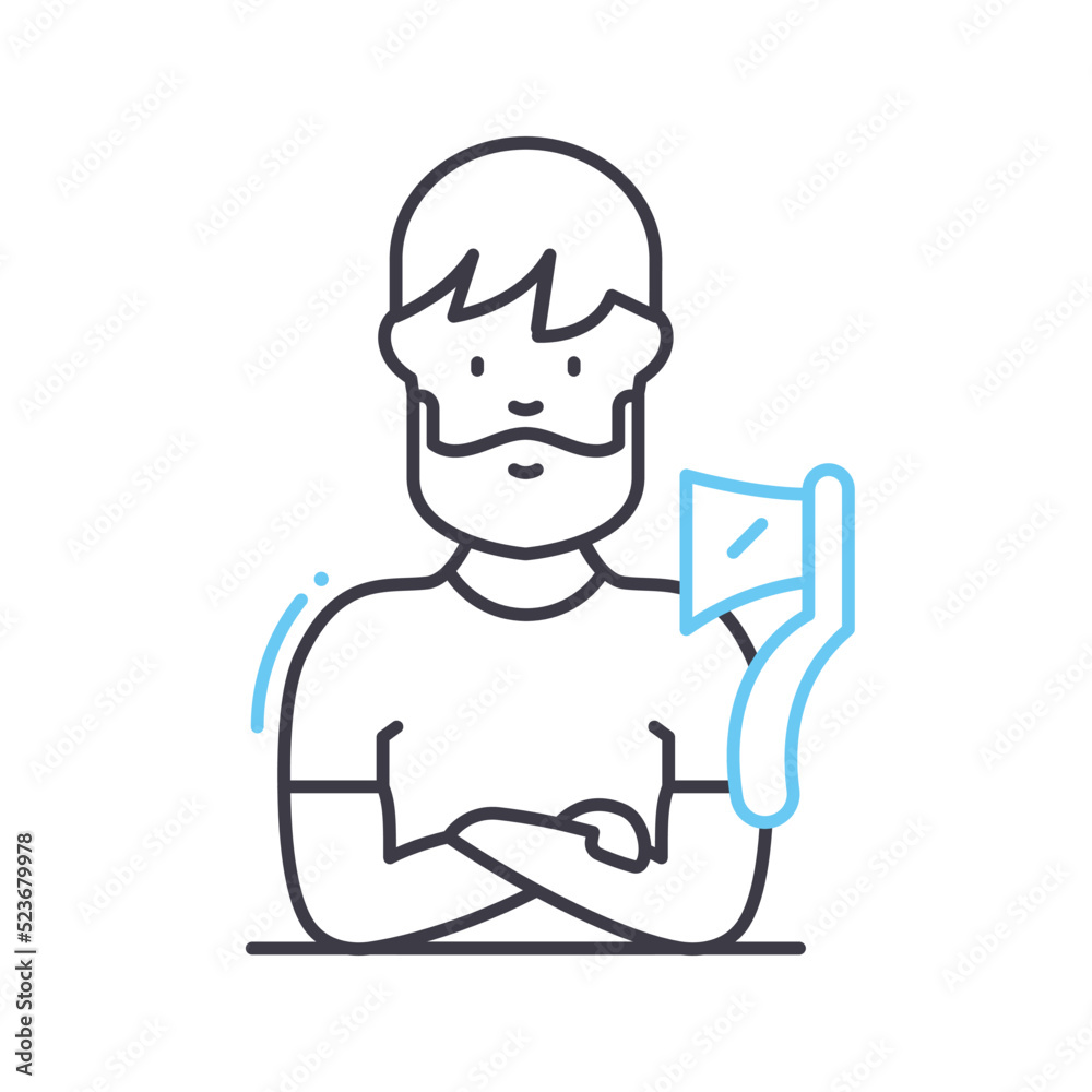 carpenter line icon, outline symbol, vector illustration, concept sign carpenter line icon, outline symbol, vector illustration, concept sign