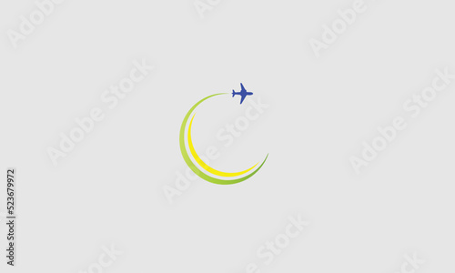 Alphabet letters Initials Monogram logo.moon. aeroplan.t ravelling