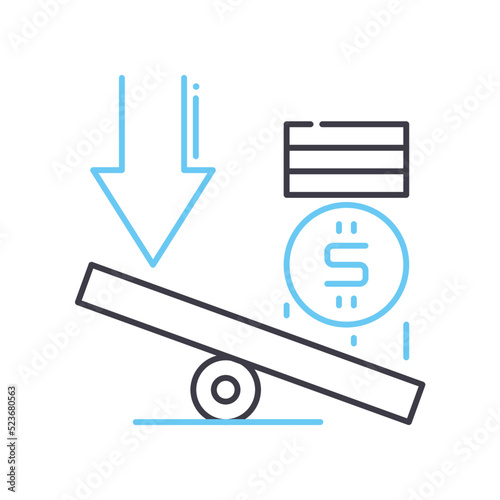 credit leverage line icon, outline symbol, vector illustration, concept sign