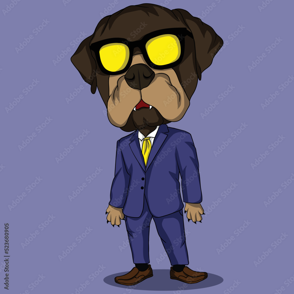 artwork illustration for nft dog character office artwork illustration for nft dog character office