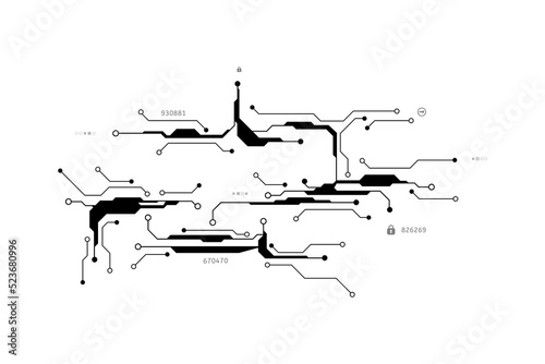 Vector circuit board and log security communication concept for technology background