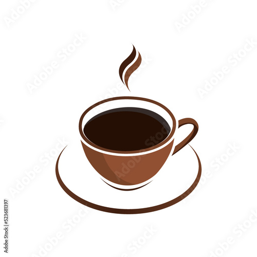 Illustration vector graphic of Coffe. Coffee minimalist style isolated on an orange background. The illustration is suitable for web landing pages  banners  flyers  stickers  cards  etc.