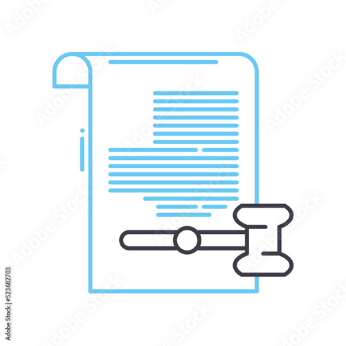 corporate law line icon, outline symbol, vector illustration, concept sign