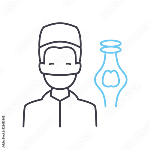 endocrinologist line icon, outline symbol, vector illustration, concept sign