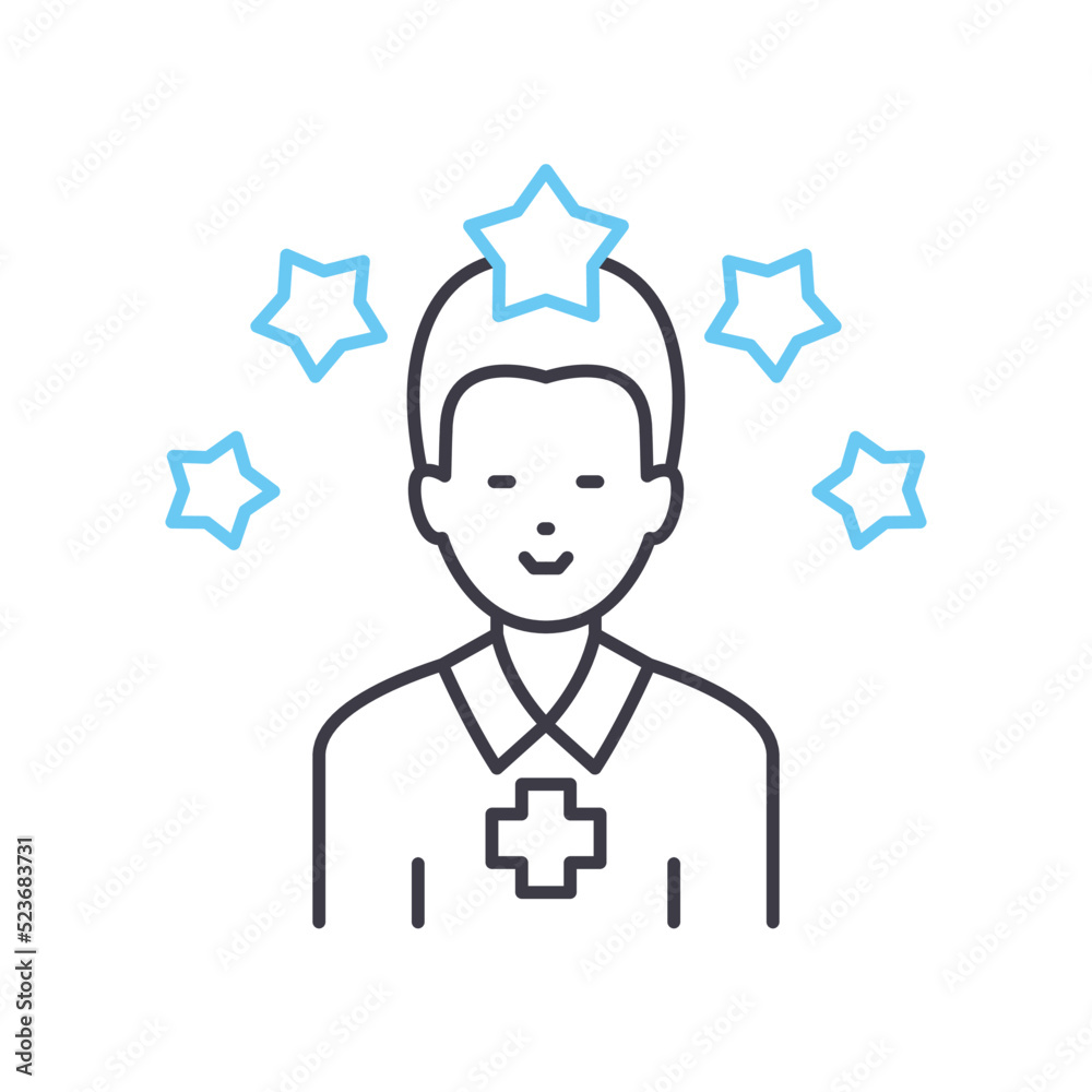 doctor ratings line icon, outline symbol, vector illustration, concept sign doctor ratings line icon, outline symbol, vector illustration, concept sign