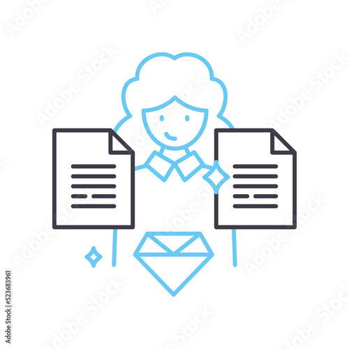 business vip line icon, outline symbol, vector illustration, concept sign