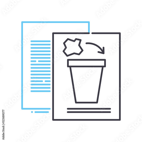 delete document line icon, outline symbol, vector illustration, concept sign