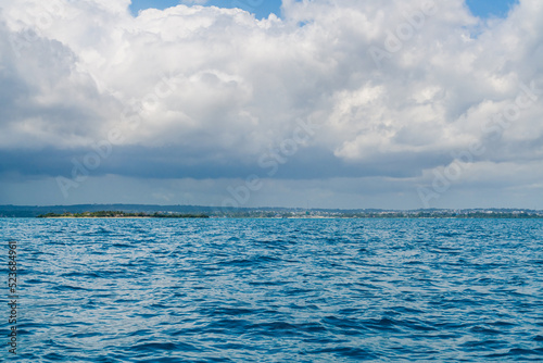 View on Indian ocean and Stone town coastline. Zanzibar  Tanzania