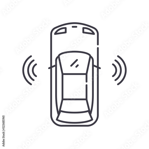 driverless car line icon, outline symbol, vector illustration, concept sign