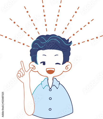 前向きな提案をする人物_ウインク_明るい_イラスト