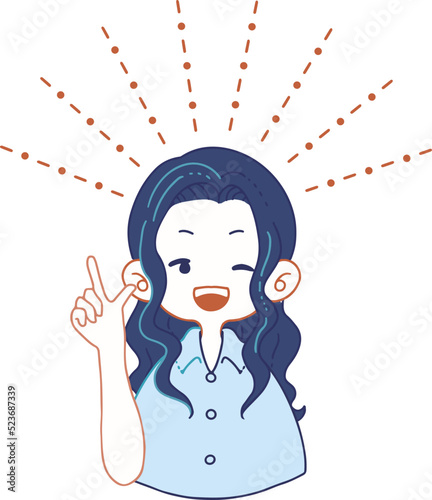 前向きな提案をする人物_ウインク_明るい_イラスト