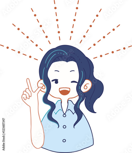 前向きな提案をする人物_ウインク_明るい_イラスト
