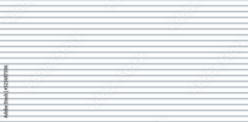 Vector white horizontal lines wall. Plastic home siding texture. Urban outdoors metal sheet fence. Iron roof tile. Warehouse industrial gray wall. Silver realistic striped floor seamless pattern