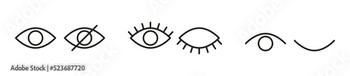 Password hidding icons set. Icons for data privacy and sensitive content mark. Outline vector illustration