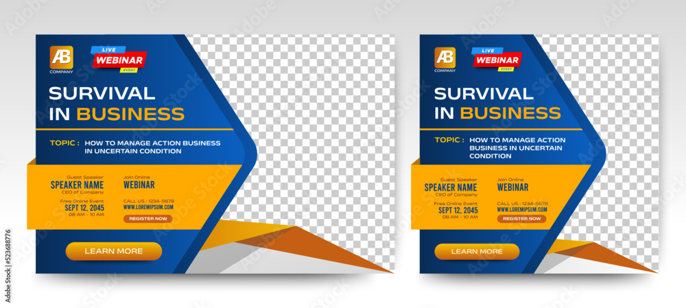 Digital Business Challenges live webinar banner invitation and social