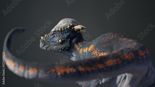 Obraz na płótnie Pachycephalosaurus, dinosaur portrait, bipedal herbivore with a thick skull roof