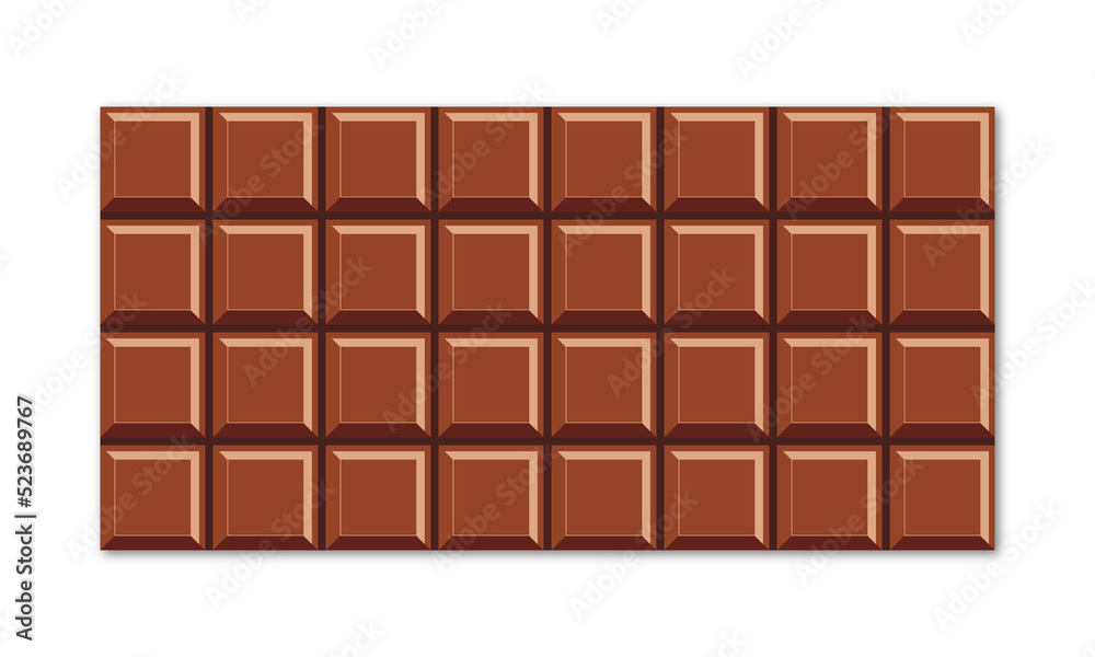 Milk chocolate bar isolated background. Vector illustration Milk chocolate bar isolated background. Vector illustration