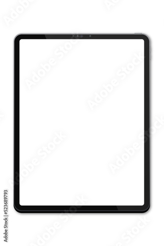 Realistic models tablet. Tablet mockup collection. Modern black tablet pc. Device front view. 3D tablet. Transparent background. Illustration