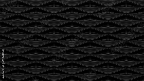 Luxury black high and low gradients wall uniqueness on background , With wavy emboss pattern, 3D Illustration.