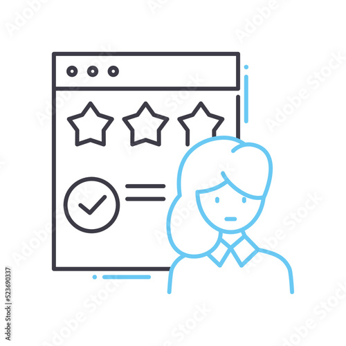 customer feedback line icon, outline symbol, vector illustration, concept sign