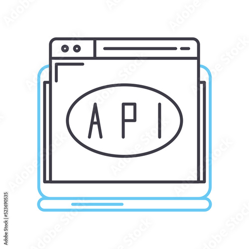 api line icon, outline symbol, vector illustration, concept sign
