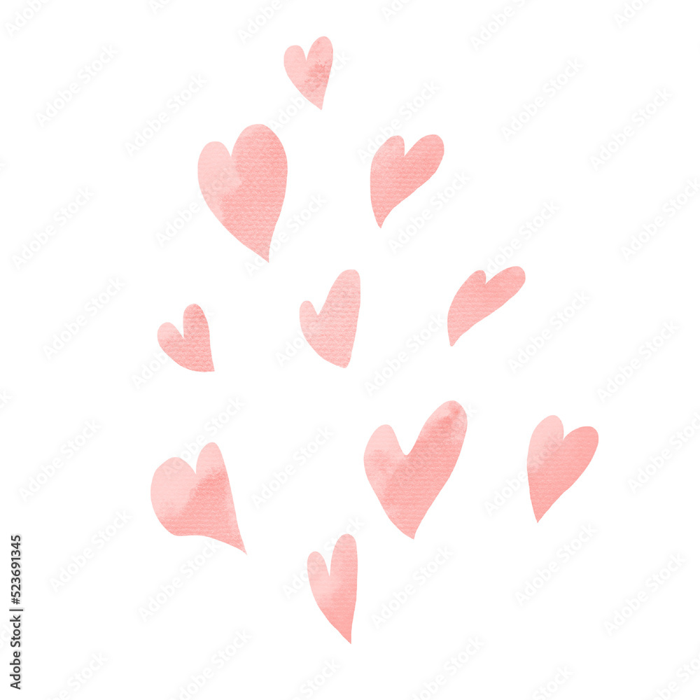 Watercolor Hearts Clipart - Heart Download - Instant Download - Watercolor Hearts - Valentines Day - Red - Pink - Love - Pastel