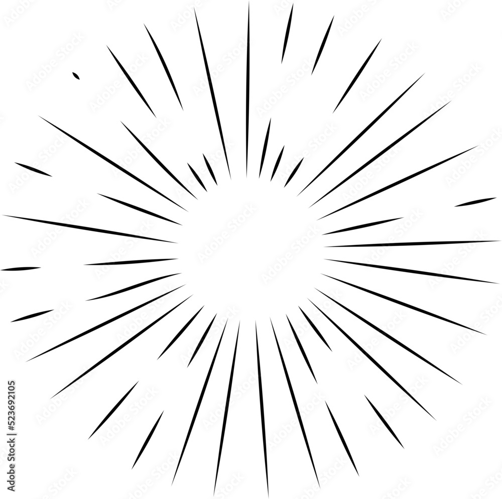 Sun rays or sunshine linear drawing Sun rays or sunshine linear drawing