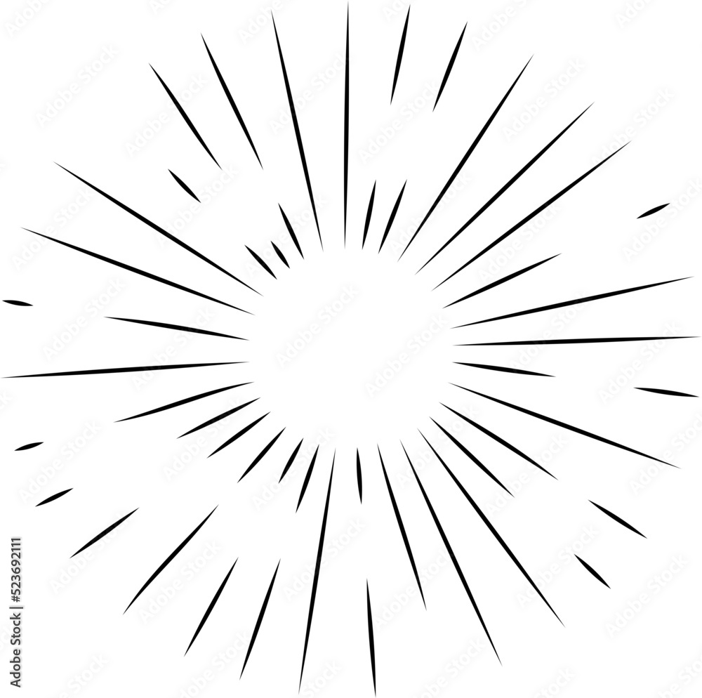 Sun rays or sunshine linear drawing Sun rays or sunshine linear drawing