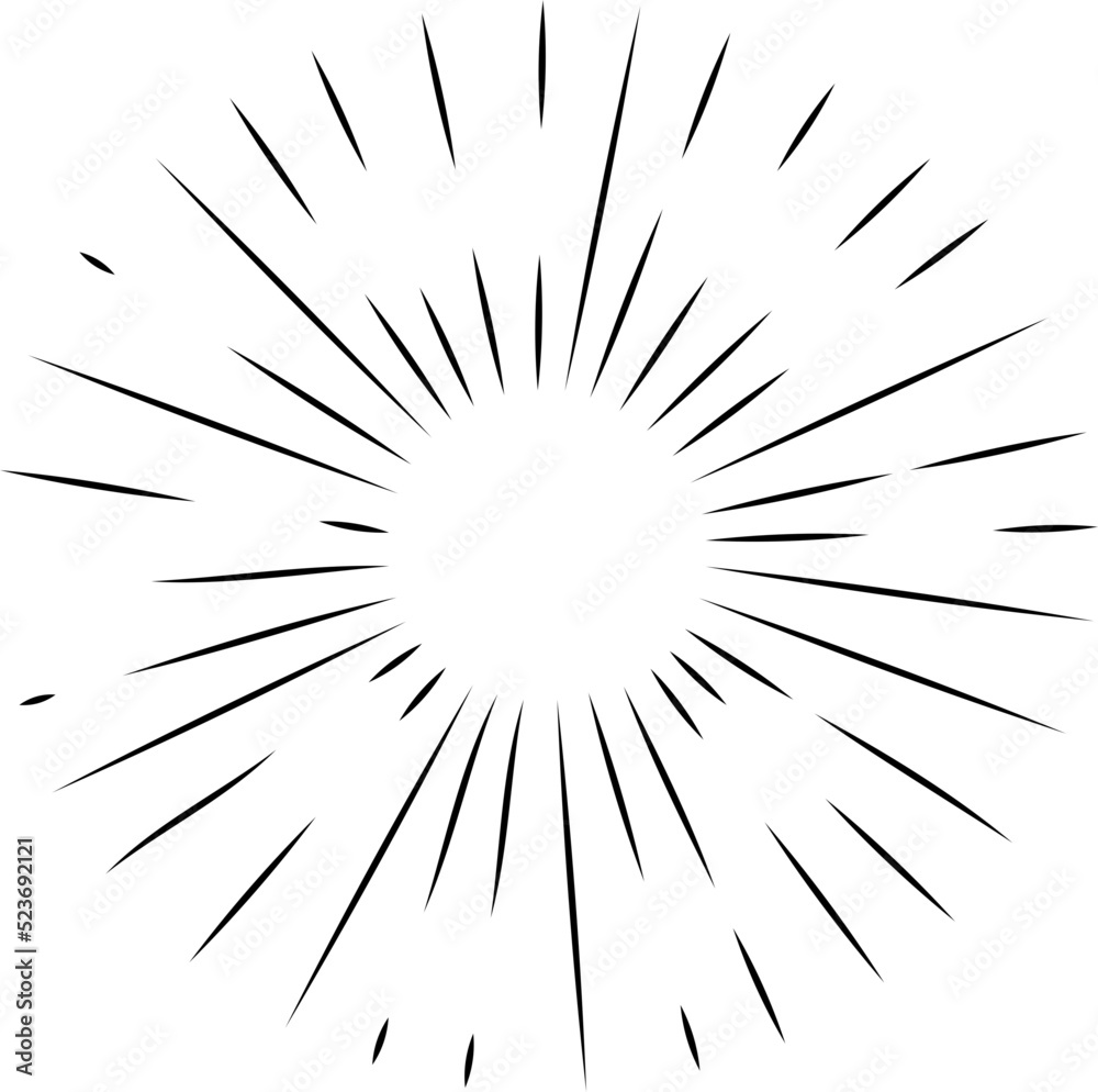 Sun rays or sunshine linear drawing Sun rays or sunshine linear drawing