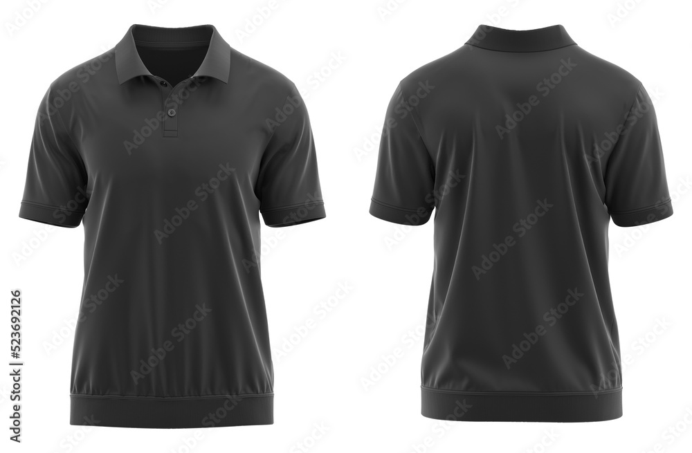Polo shirt Short Sleeve with Rib collar cuff and waistband ( Black ) Polo shirt Short Sleeve with Rib collar cuff and waistband ( Black )