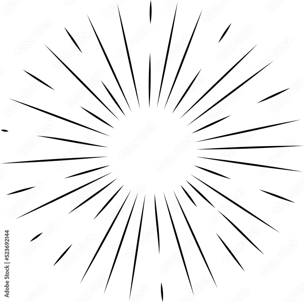Sun rays or sunshine linear drawing Sun rays or sunshine linear drawing