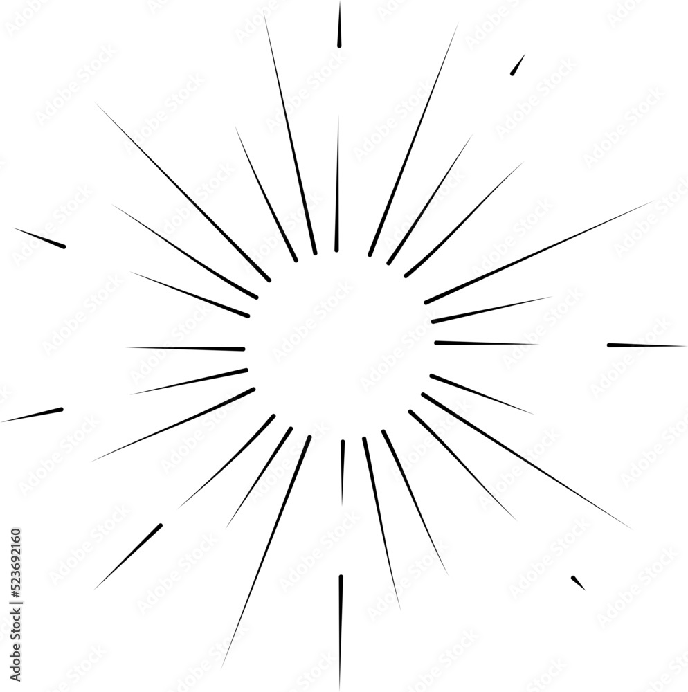 Sun rays or sunshine linear drawing Sun rays or sunshine linear drawing