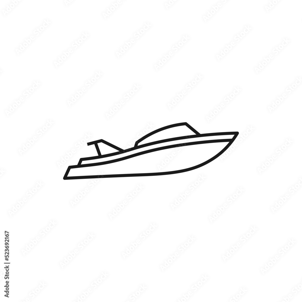Speed Boat line art sailor icon design template vector illustration Speed Boat line art sailor icon design template vector illustration