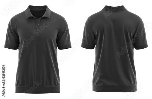 Polo shirt Short Sleeve with Rib collar cuff and waistband ( Black )
