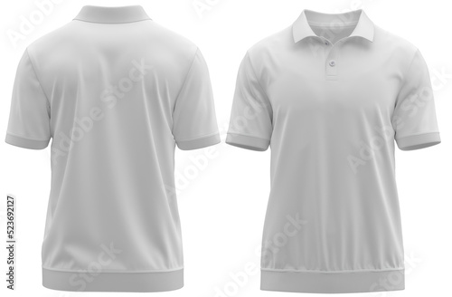 Polo shirt Short Sleeve with Rib collar cuff and waistband ( White )