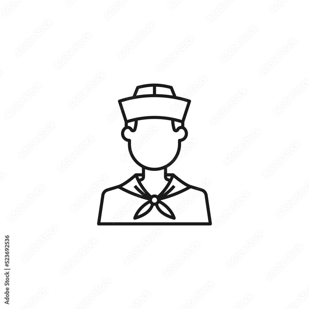 Sailor line art sailor icon design template vector illustration Sailor line art sailor icon design template vector illustration