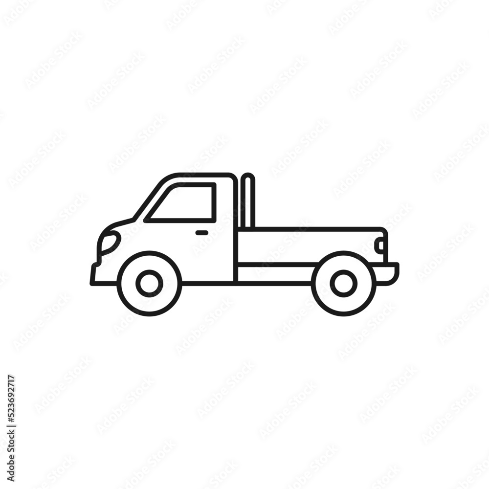 Pick Up Car line art transport icon design template vector illustration