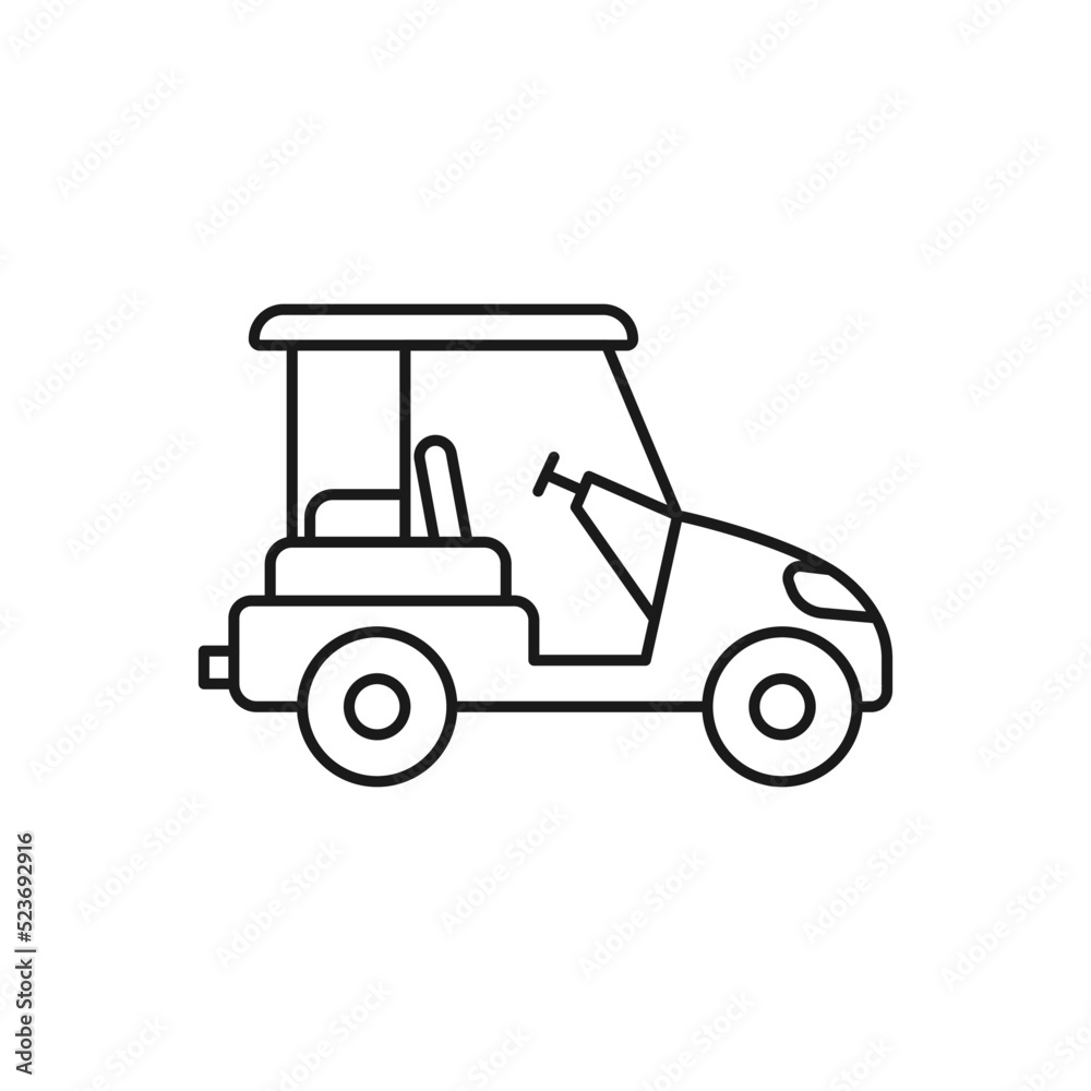 Golf Cart line art transport icon design template vector illustration