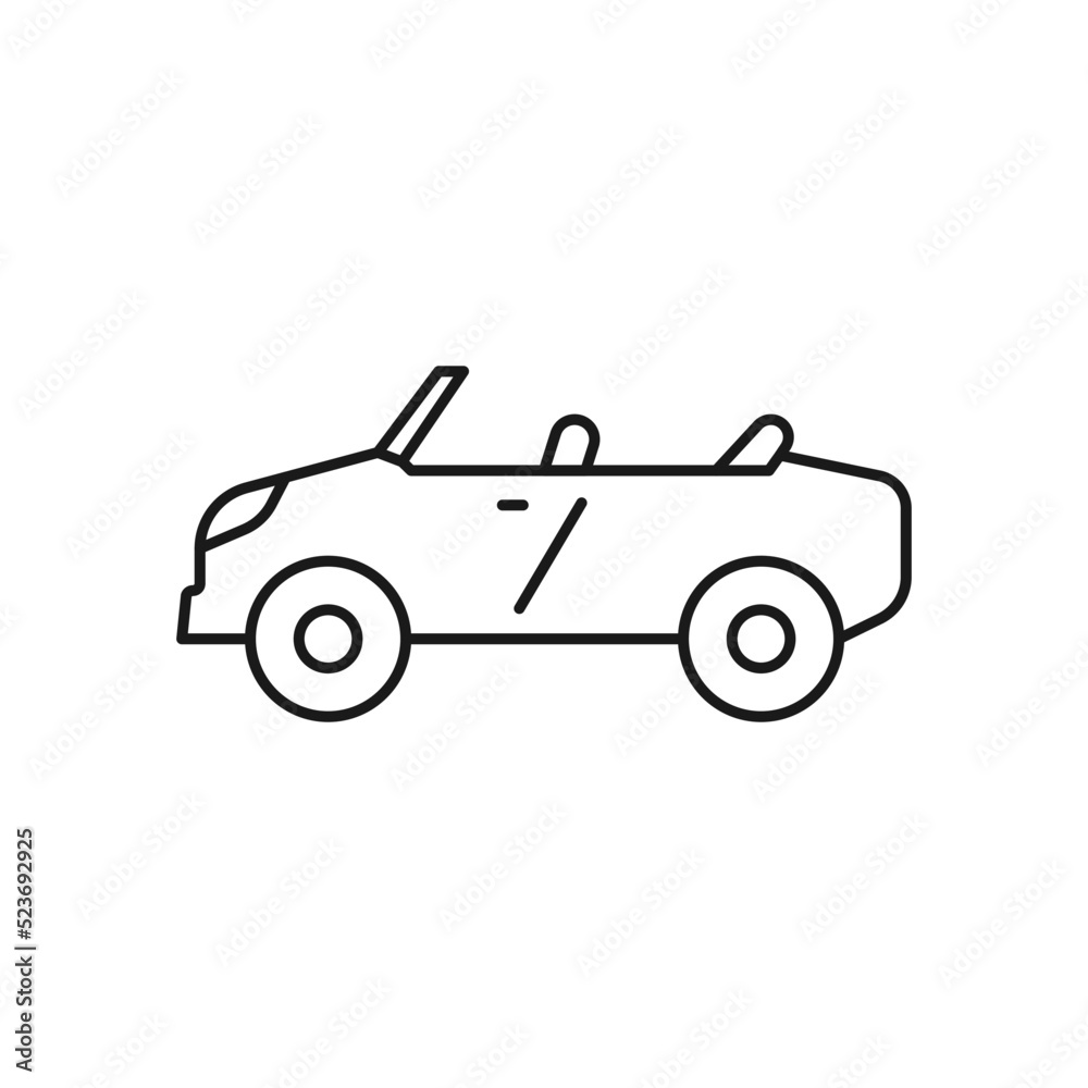 Convertible Car line art transport icon design template vector illustration