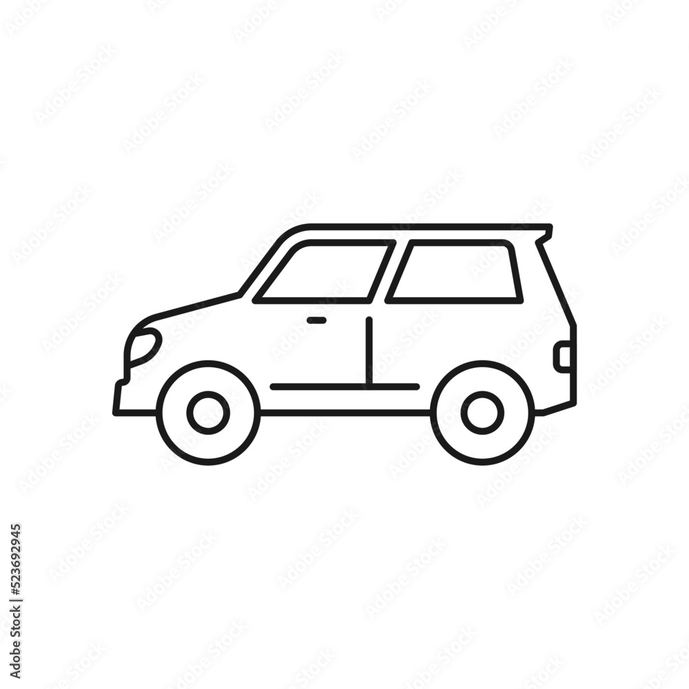 Car line art transport icon design template vector illustration