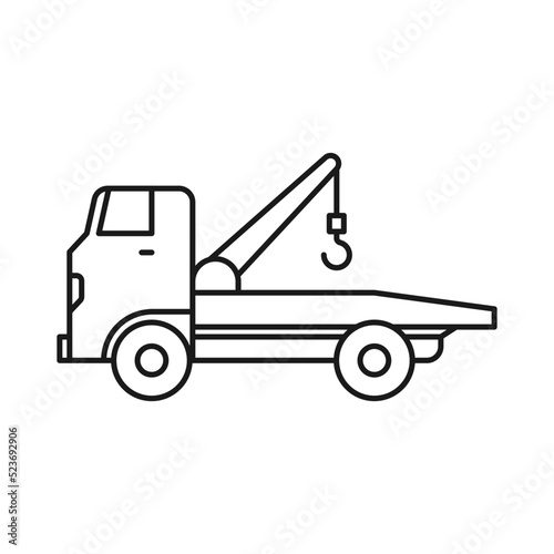 Towing Vehicle line art transport icon design template vector illustration